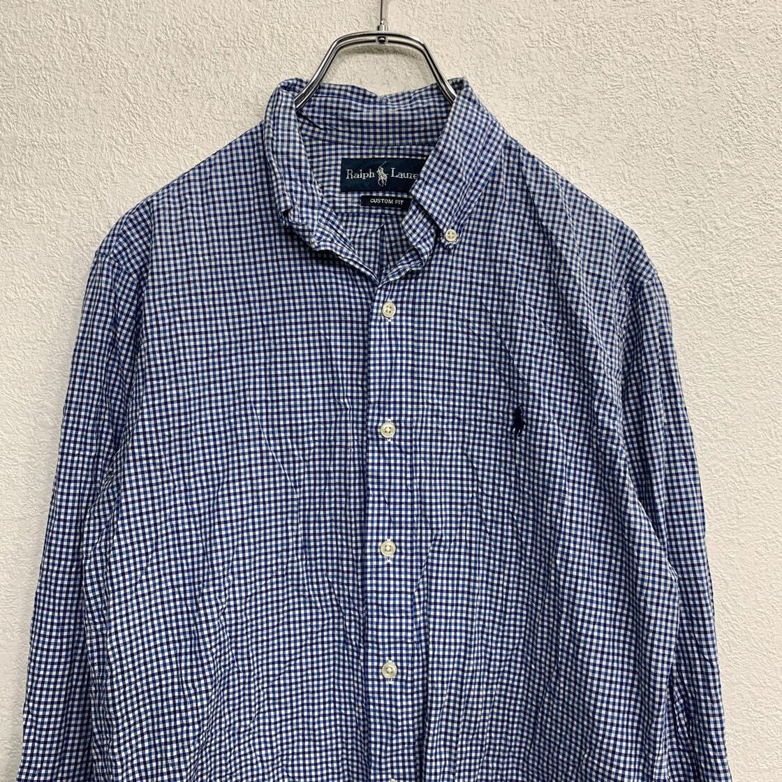 RALPH LAUREN 長袖 チェックシャツ Sサイズ ラルフローレン カスタム 