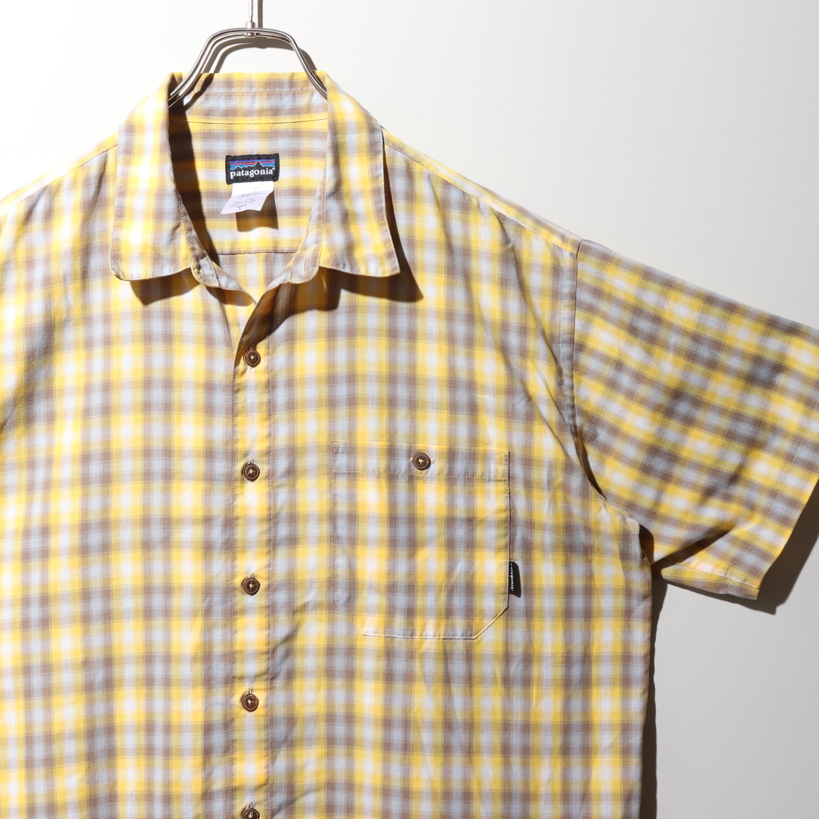 美品 L 05年 オンブレチェックシャツ Patagonia 黄色 パタゴニア 