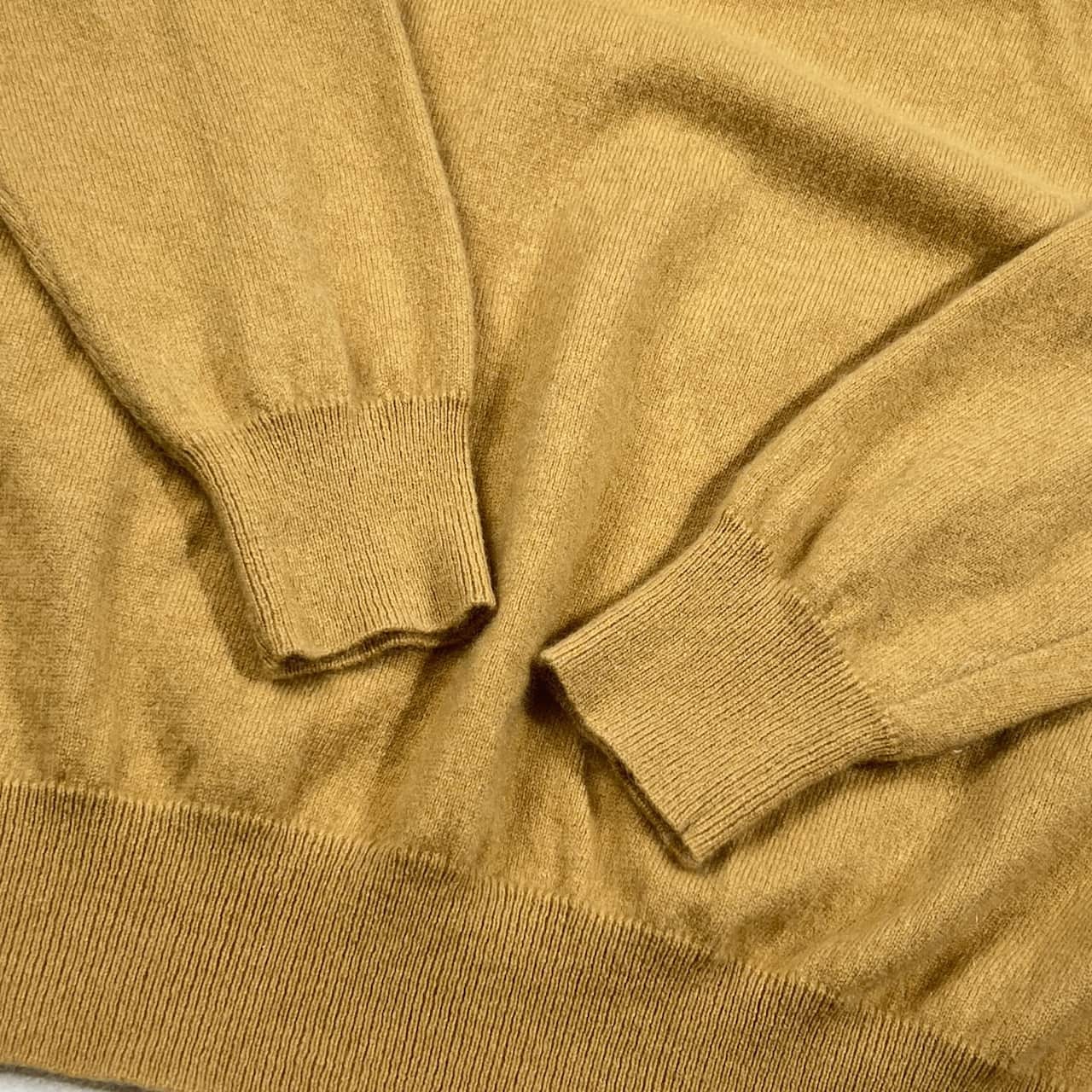 カシミヤ100% GIANNONE ジャンノーネ ニット セーター LL/くすみイエロー系 メンズ