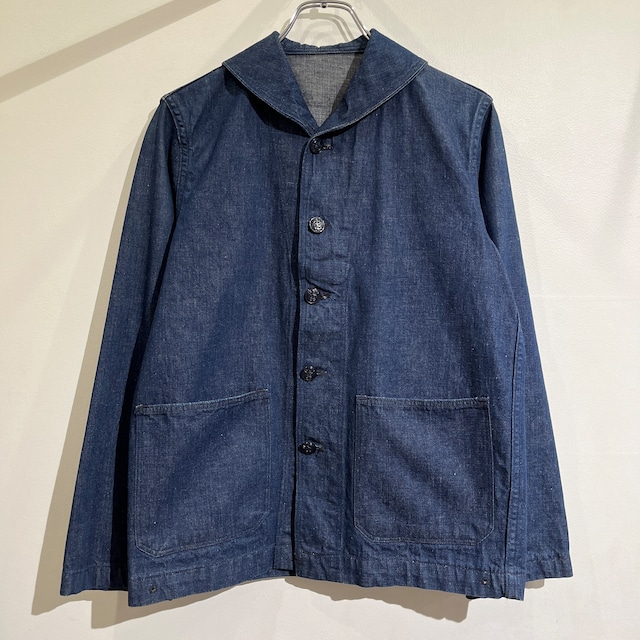 40s US NAVY USN Shawl Collar Coverall 40年代 ショールカラー カバーオール チェンジボタン 濃紺 38位