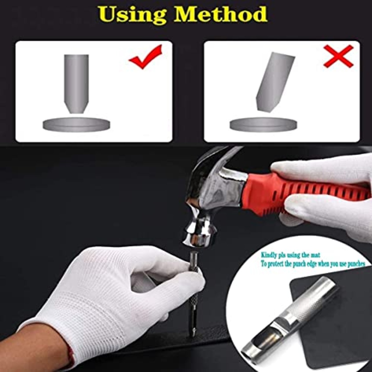 14本 穴あけポンチ ハトメ抜き 丸形 円型 打ち具 レザークラフト DIY ポンチセット 革ポンチ 皮ポンチ 中空 パンチ ベルト スチール製 0.5mm 0.8mm 1mm 1.5mm 2mm 2.5mm 3mm 3.5mm 4mm 4.5mm 5mm 6mm 7mm 8mm