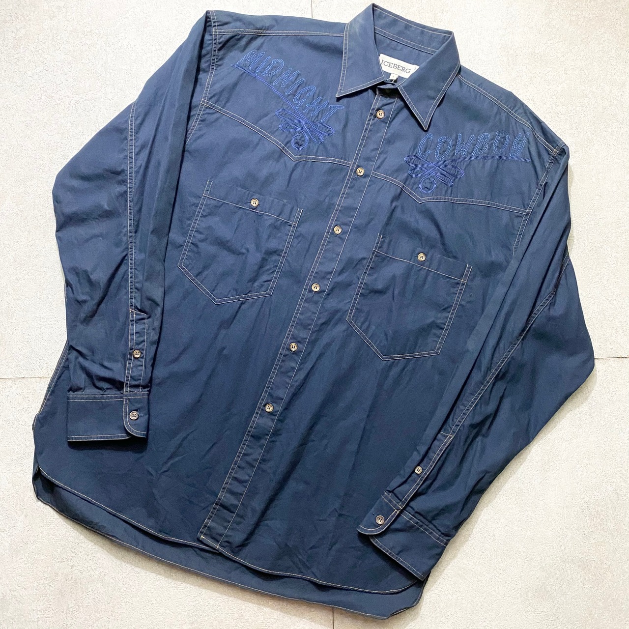 vintage ICEBERG embroidery design cotton western shirt