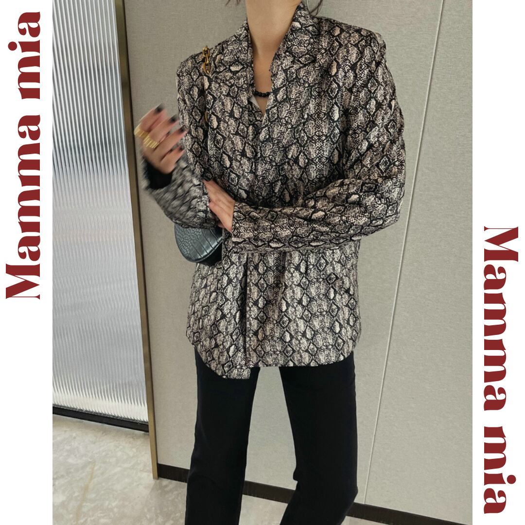 スネーク柄 テーラードジャケット 00588
