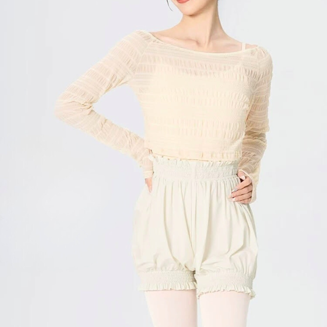 リップル ボートネックトップス 8色展開 L1398