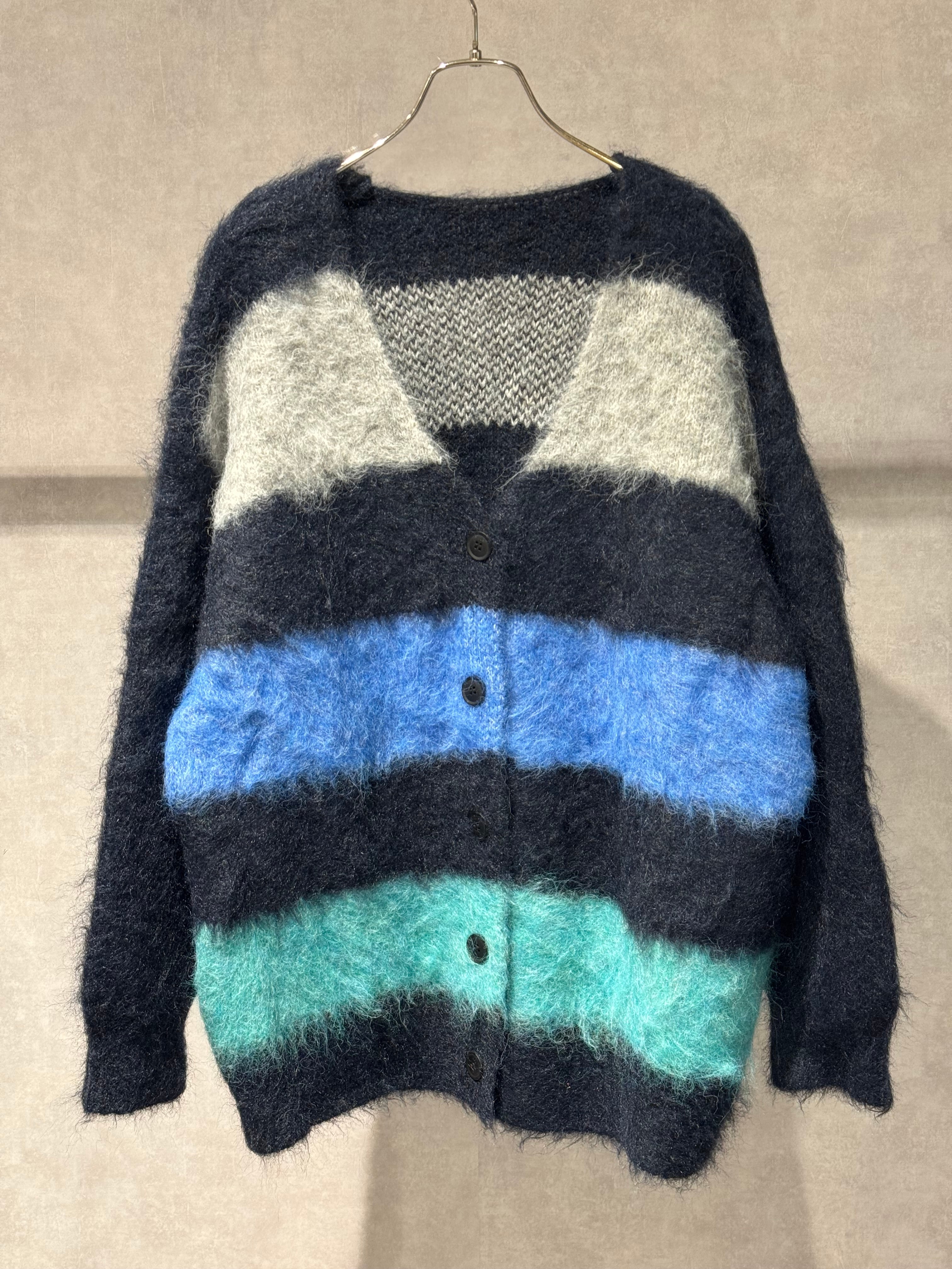 shaggy border knit cardigan