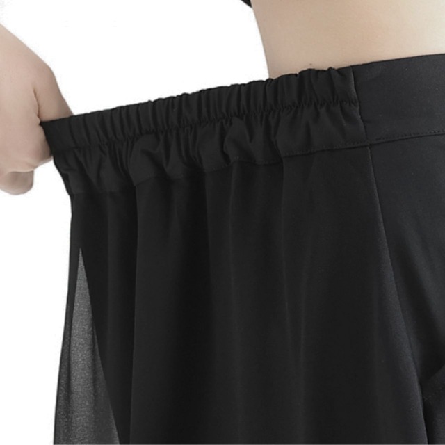 Chiffon asymmetrical flare pants C0949