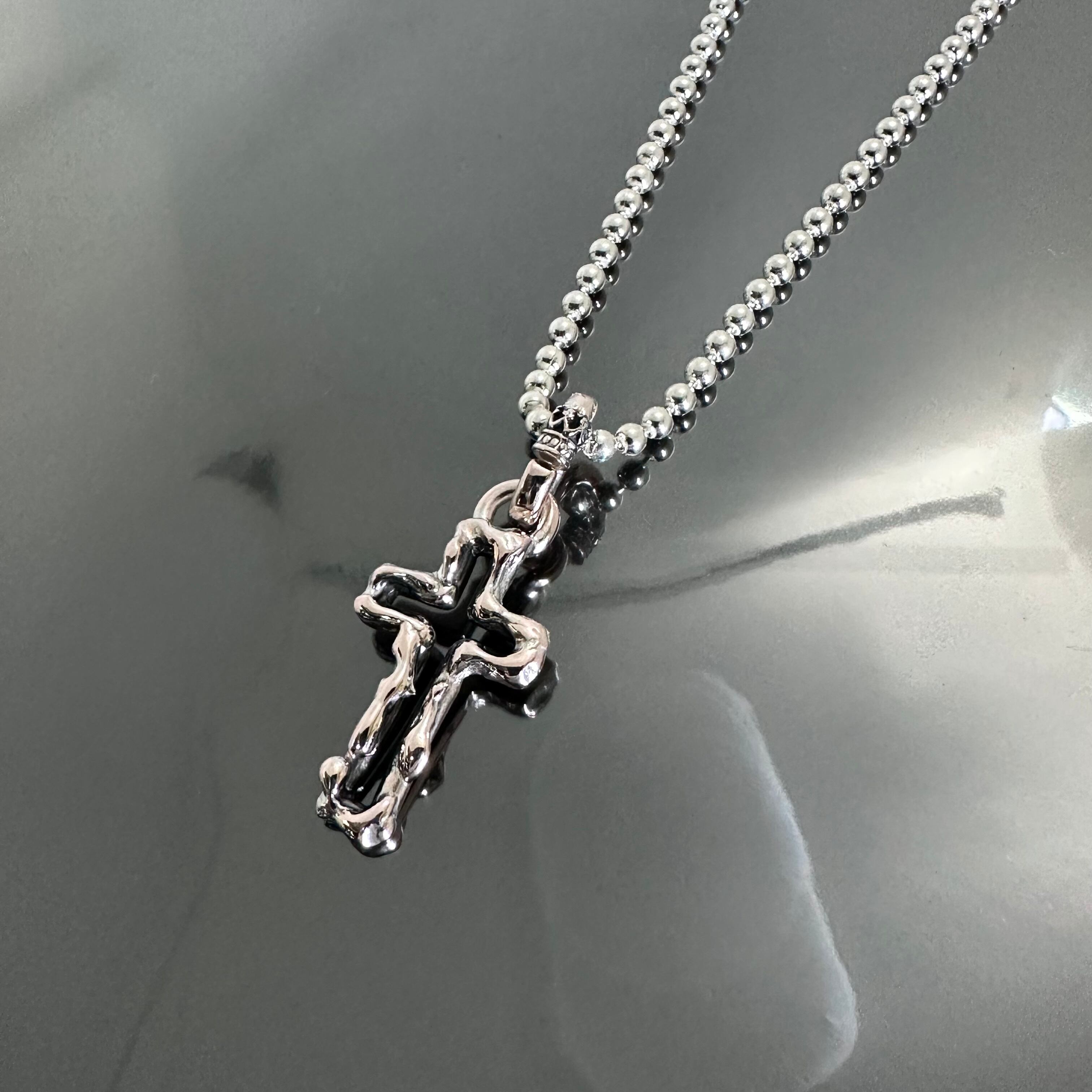 OPEN CROSS PENDANT in Pink Silver / ピンクシルバー・オープンクロス