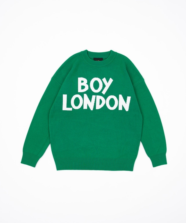 BOY LONDON 【 LOGO KNIT PULLOVER GREEN 】