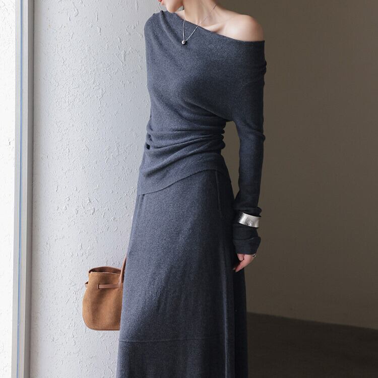 Aライン ロング ニットスカート 1col H10835