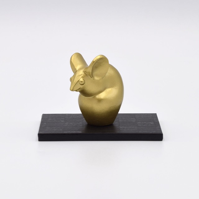 《十二支をモチーフにした金属製の置物》干支 子（ねずみ）｜銀雅堂