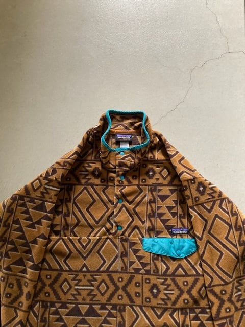 ブラウン×グリーン L：patagonia パタゴニア 総柄 スナップT シンチラ