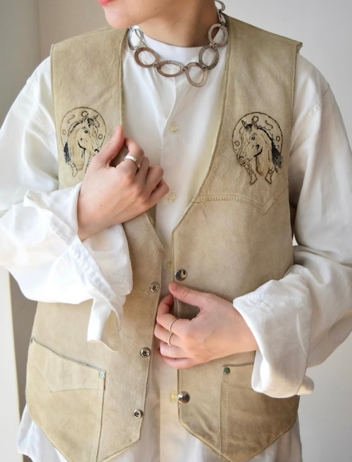Western suede vest