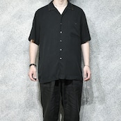 custom gradation stitch open collar silk shirt