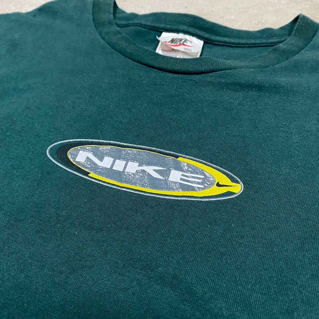 90sNIKE ナイキ ロゴ ウェア  Tシャツ サッカー グリーンスウォッシュ