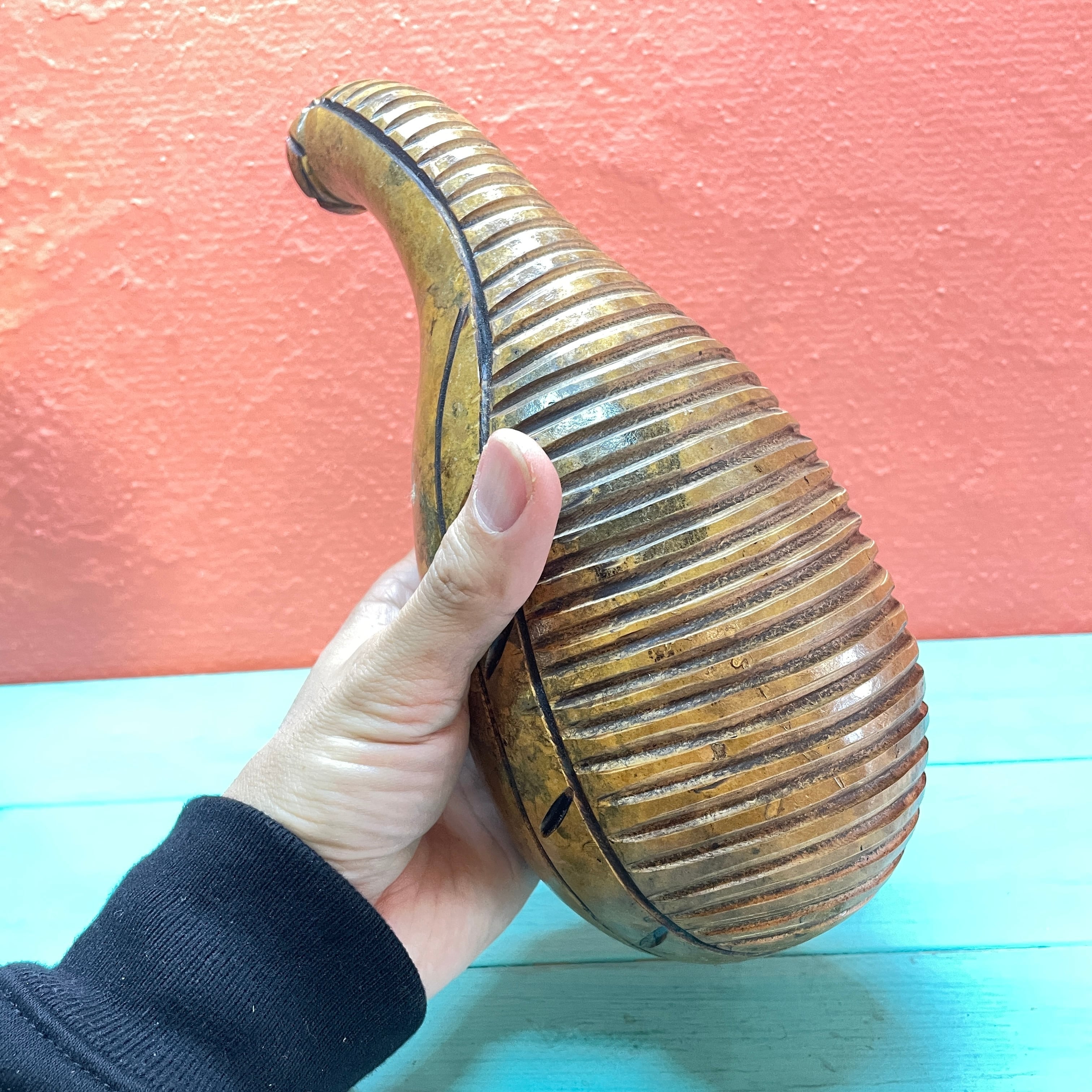 キュバー製　ギロ（ビータは竹） キューバ プロ用 ひょうたんのギロ A Cuba Professional Guiro