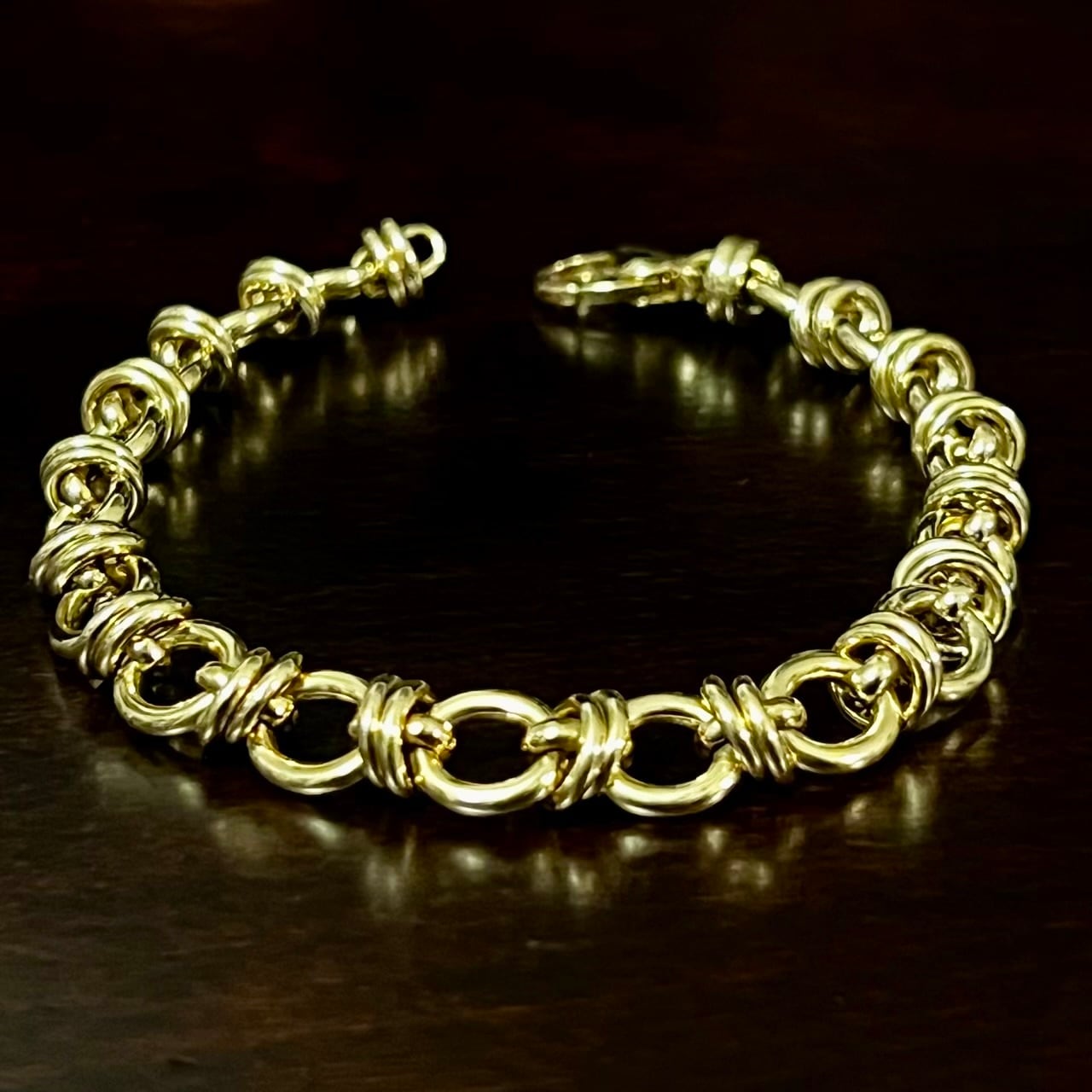 VINTAGE TIFFANY & CO. 18K Gold Double Link Bracelet | ヴィンテージ