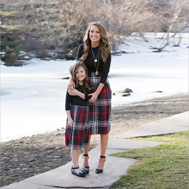 ワンピース ドレス ペアドレス チェック柄 リンクコーデ 冬秋 お揃い 親子ペア California Express ワンピース ドレス ペアドレス チェック柄 リンクコーデ 冬秋 お揃い 親子ペア California Express