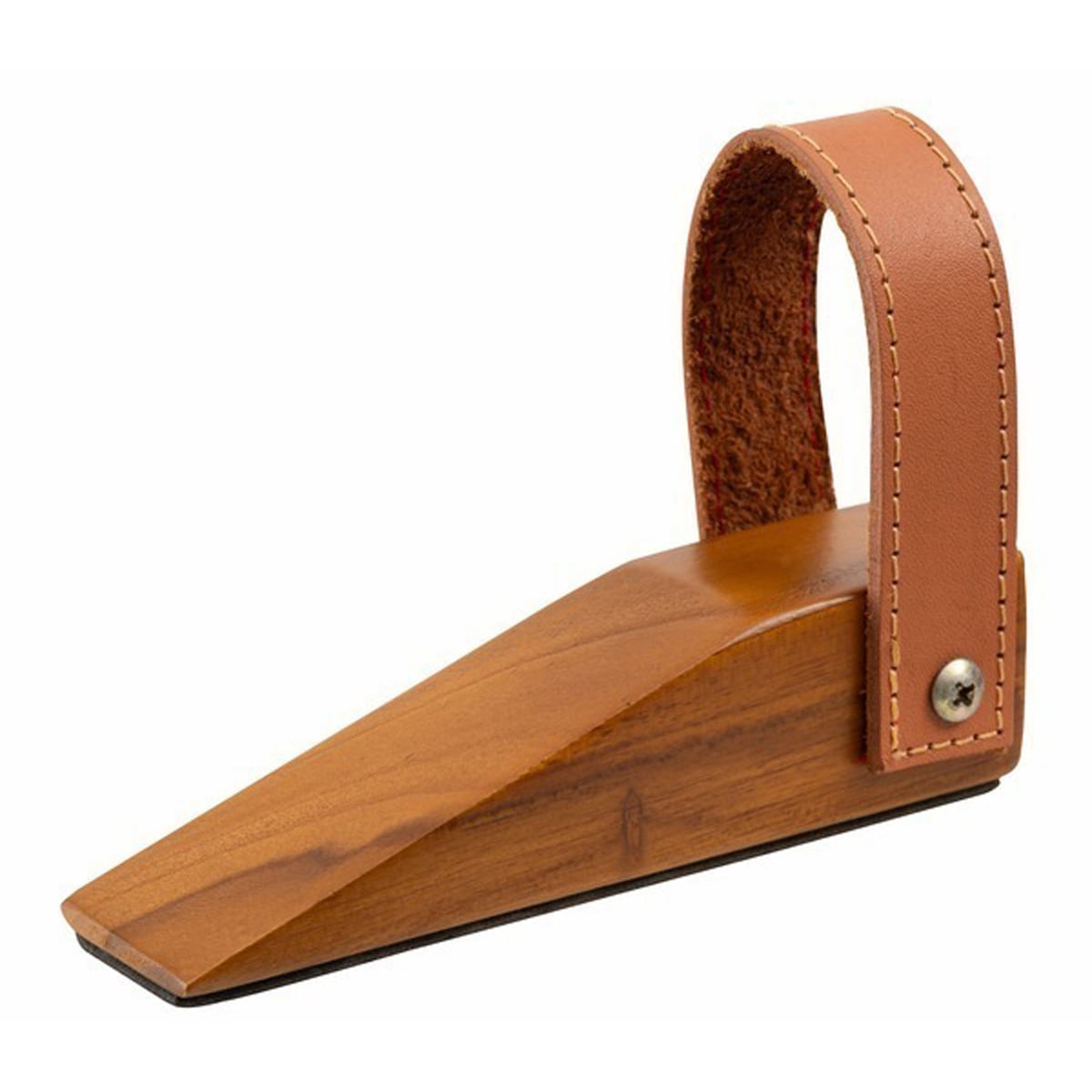 ドアストッパー おしゃれ 木 木製 革 本革 レザー 滑り止め 滑り止め加工 室内用 シンプル モダン 天然木 コンパクト リビング 玄関 インテリア