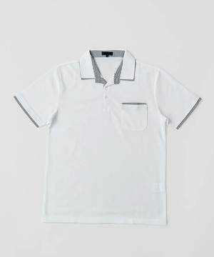 Cool Pass Double Collar Polo Shirts 　White