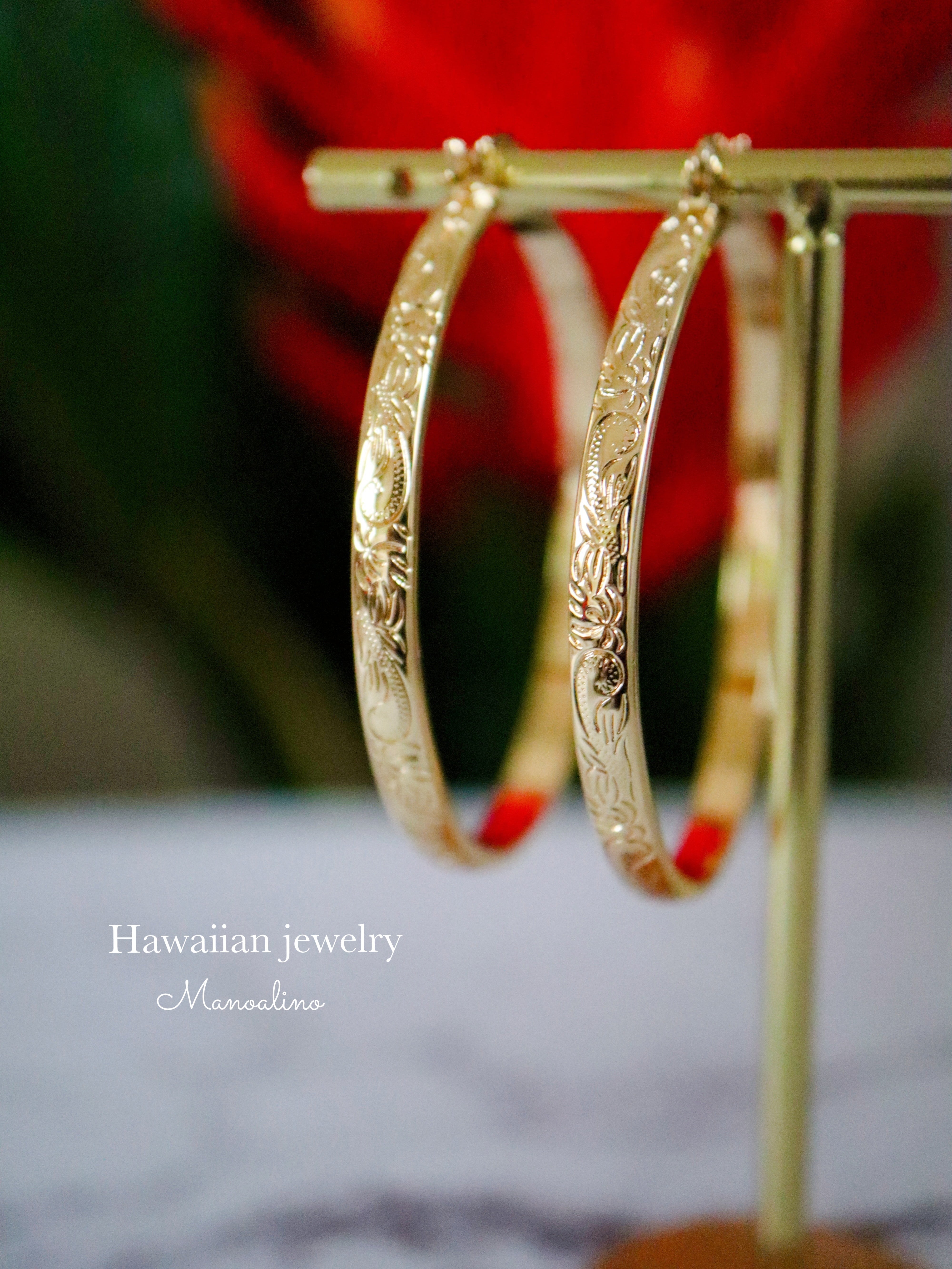 50mm hoop earrings Hawaiianjewelry(ハワイアンジュエリーフープ