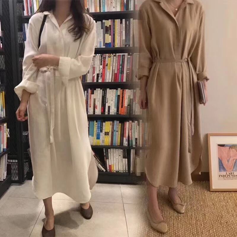 オープンカラーワンピース