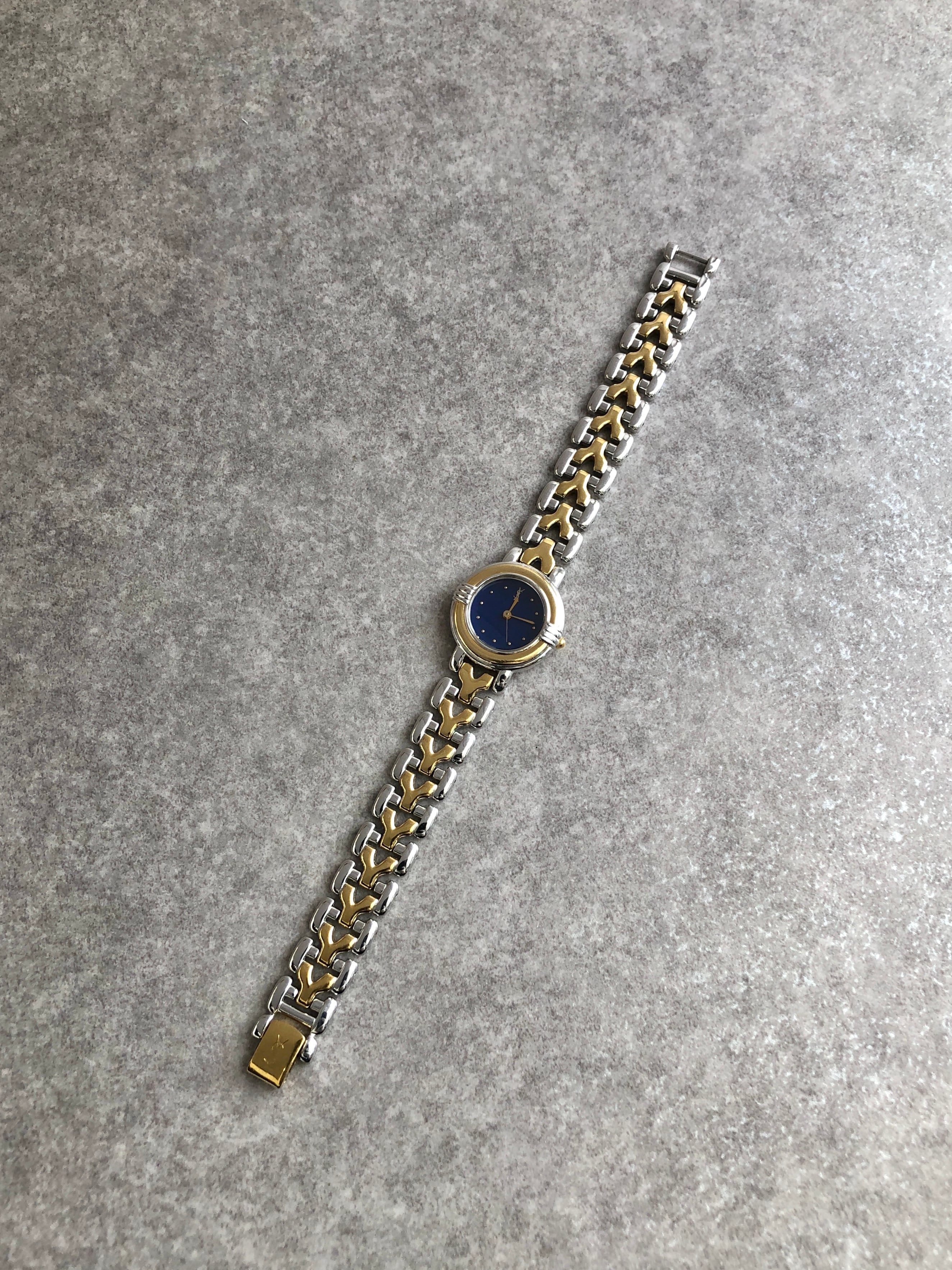 Yves Saint Laurent イヴ・サンローラン 腕時計 ゴールド×シルバー YSL