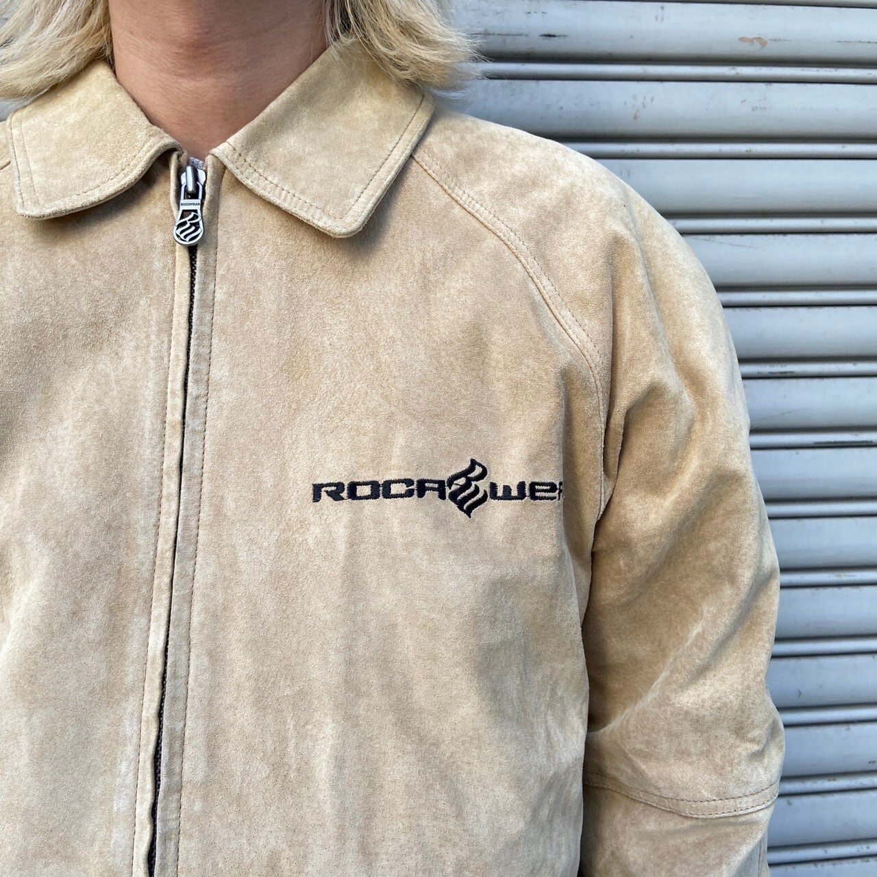 90s ROCAWEAR ロカウェア スエードジャケット レザー ベージュ L 90s ROCAWEAR ロカウェア スエードジャケット レザー ベージュ L