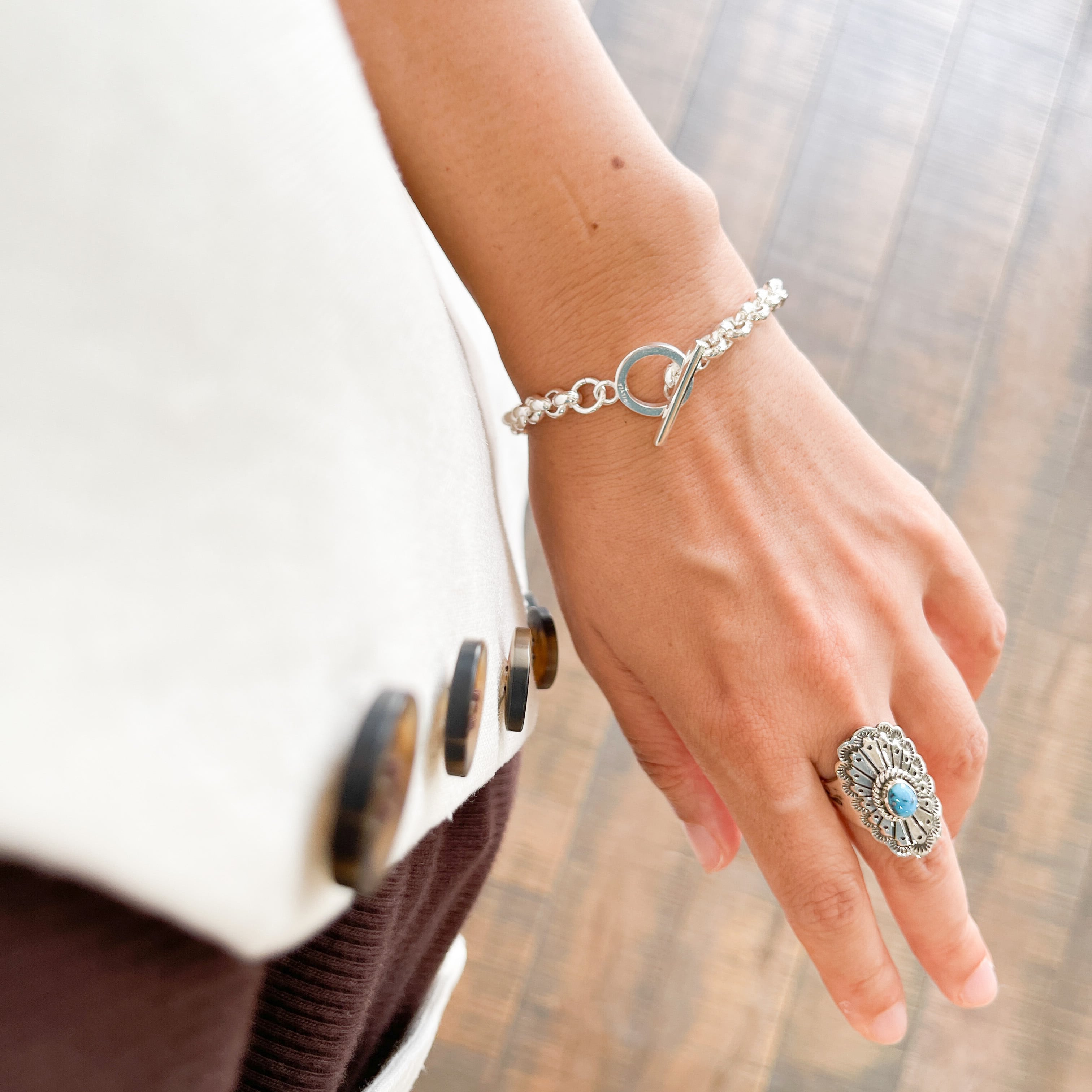 Lagoon Original マンテル ブレスレット BIG ラウンドアズキチェーン