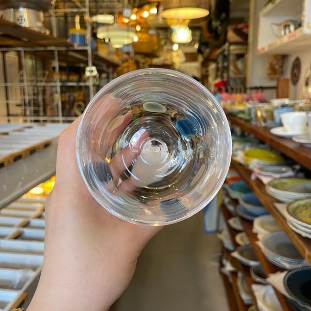 ガラス水玉グラス 全2色 / ドット 透明 レトロ カップ ギフト