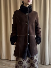 MADE IN TRUKEY sheepskin brown half coat-5133-1