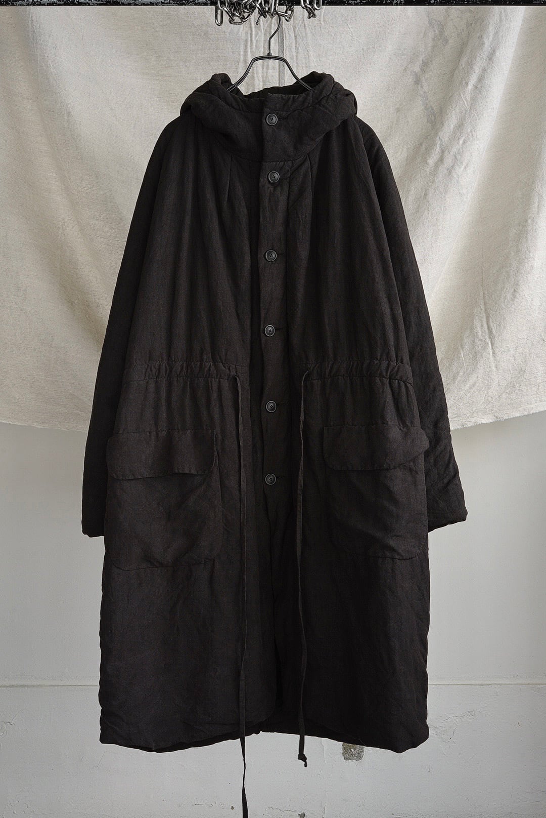 VINCENT JALBERT - QUILTED LONG PARKA VINTAGE LINEN | Brownie