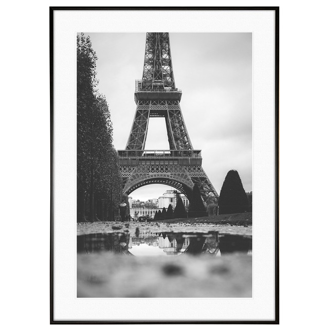 フランス写真 パリ エッフェル塔 インテリア モノクロアートポスター額装 AS3030