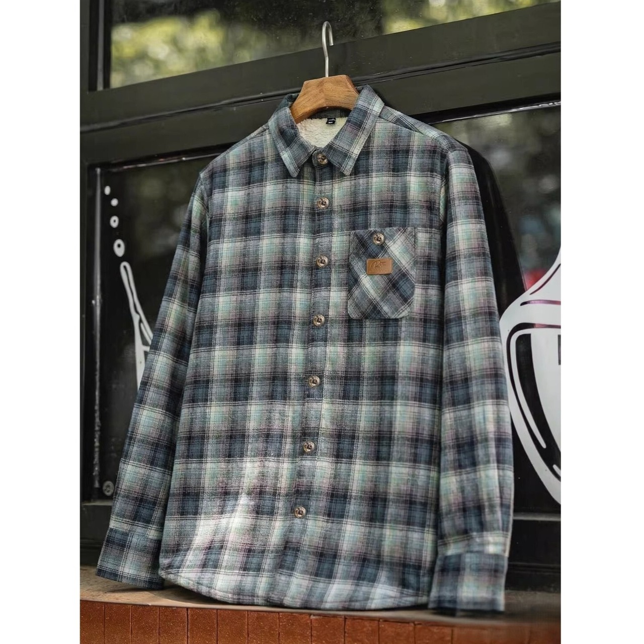 Plaid Fleece Lining Warm Shirt / チェック フリース ライニング ワーム シャツ
