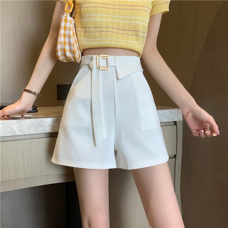 ホワイトパンツ カジュアルサマーハイウェスト薄手ショーツ 夏物 ブルマー YY-ファッション46562861818