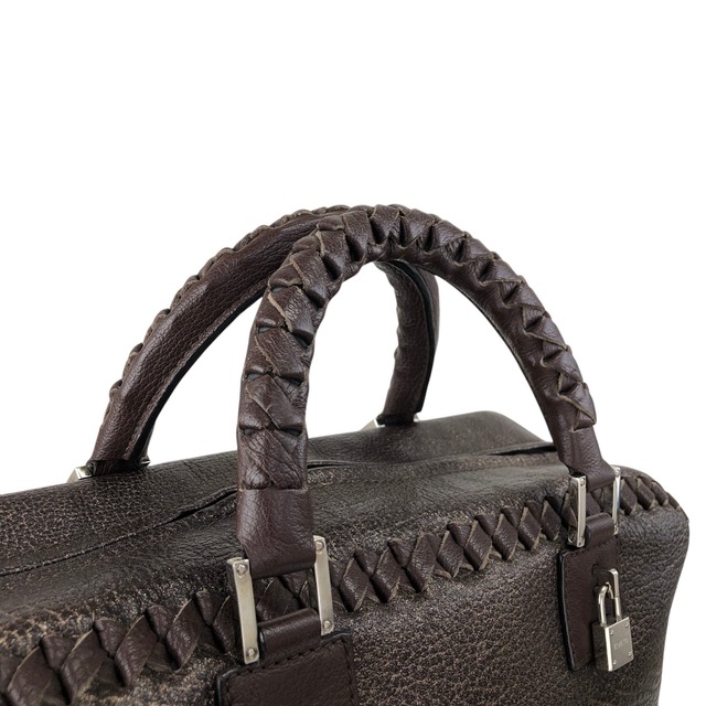 LOEWE ロエベ アマソナ28 ハンドバッグ ブラウン アナグラム レザー ボストンバッグ vintage ヴィンテージ オールド hyvv3u