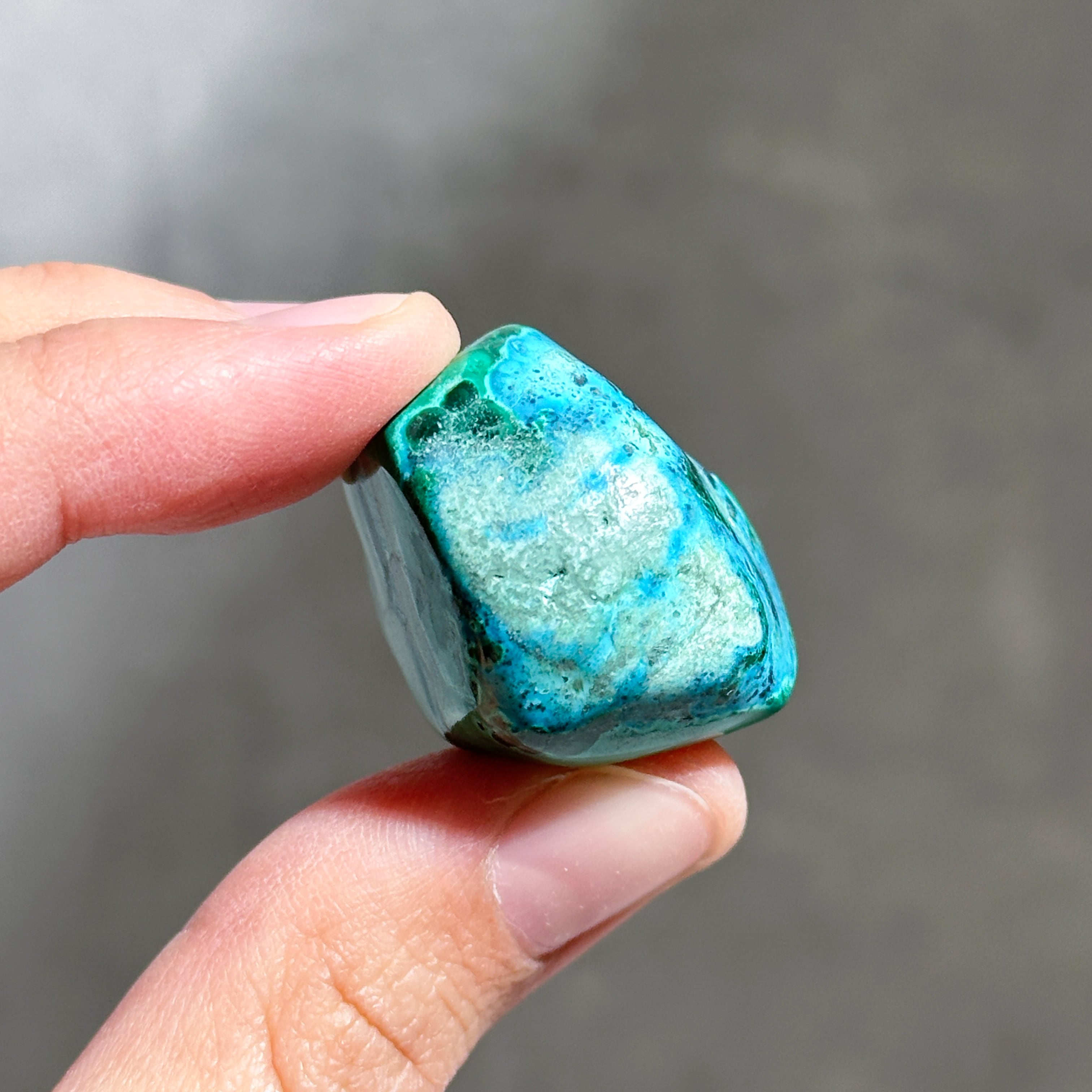 マラカイト with クリソコラ（マラコラ） タンブル21◇ Malachite with