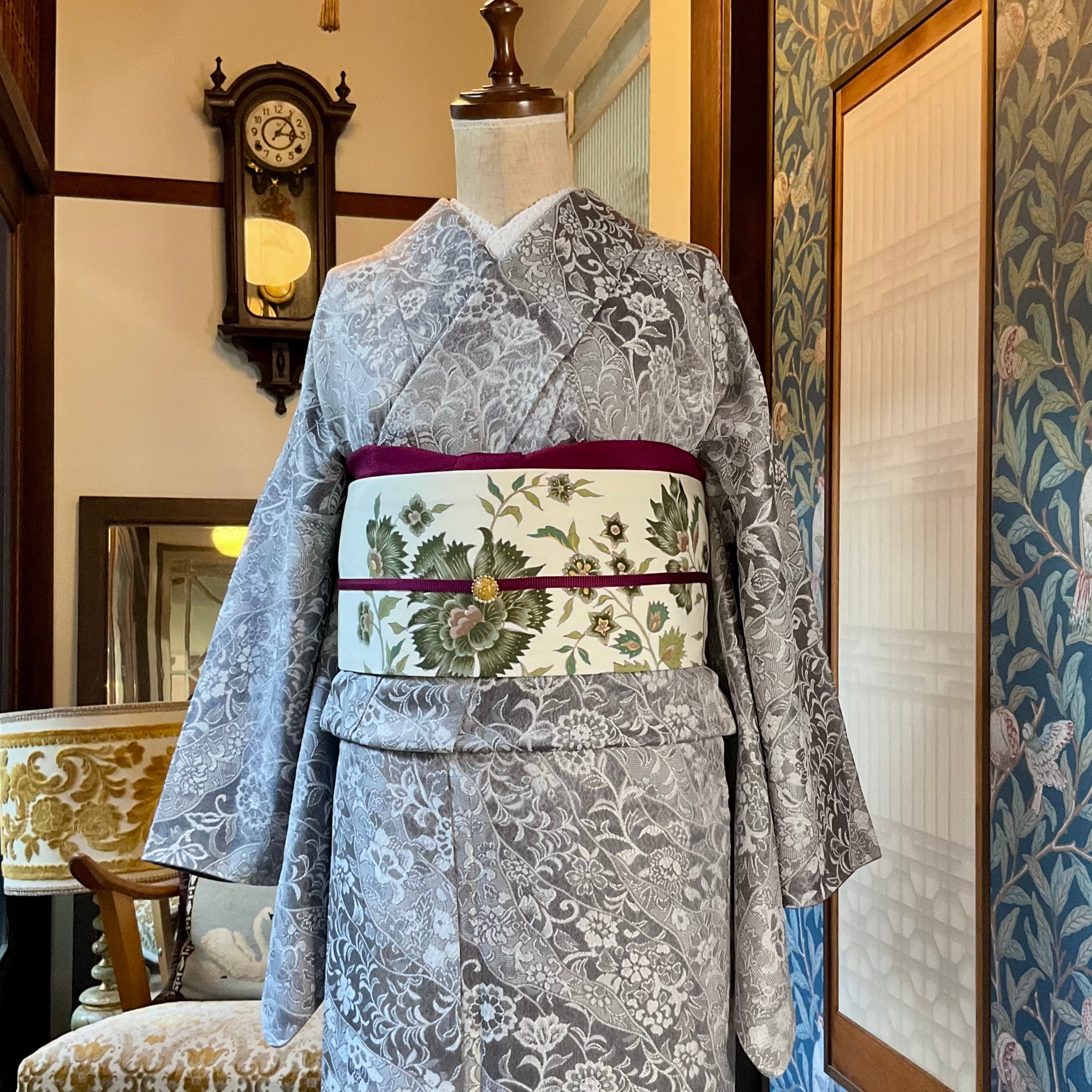 〈長襦袢➕〉小紋　フルセット　着物　型染め　正絹　袷　G6 袷着物 | kimono tento