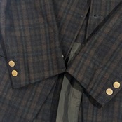 70s VAN JAC ヴァンヂャケット THE BLAZER MAN 金ボタン チェック 背抜き 段返3B テーラードジャケット 170-90-78/メンズ ビンテージ