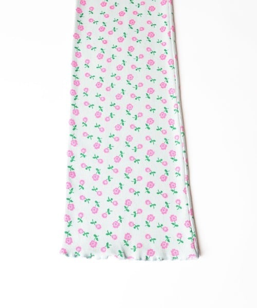 HOLIDAY】 super rib pants (flower / blue） | olaf