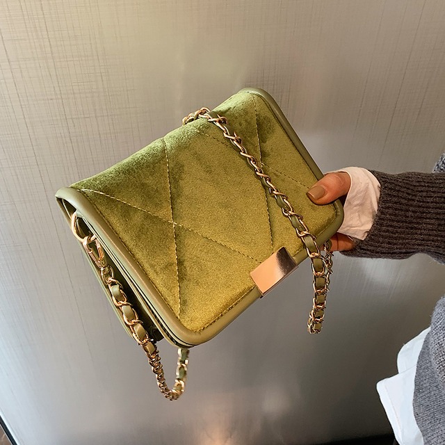 チェーン レッド ウィンター 冬物 スクウェア メッセンジャーバッグ 手作りハンドバック4851271083