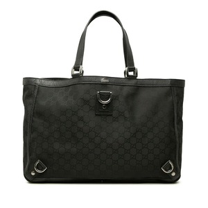 グッチ GGキャンバス アビー トートバッグ 293580 ブラック キャンバス レザー レディース GUCCI 中古