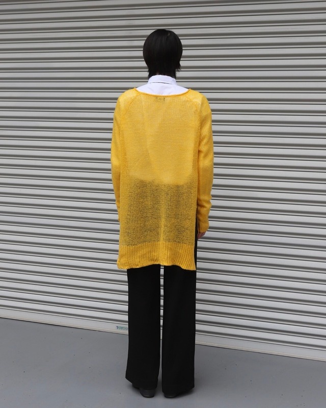 Mesh long length front drop knit