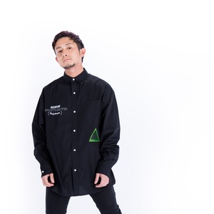 Big Silhouette Double Zip Shirt / Black