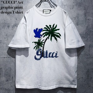 "GUCCI"Art graphic print design T shirt