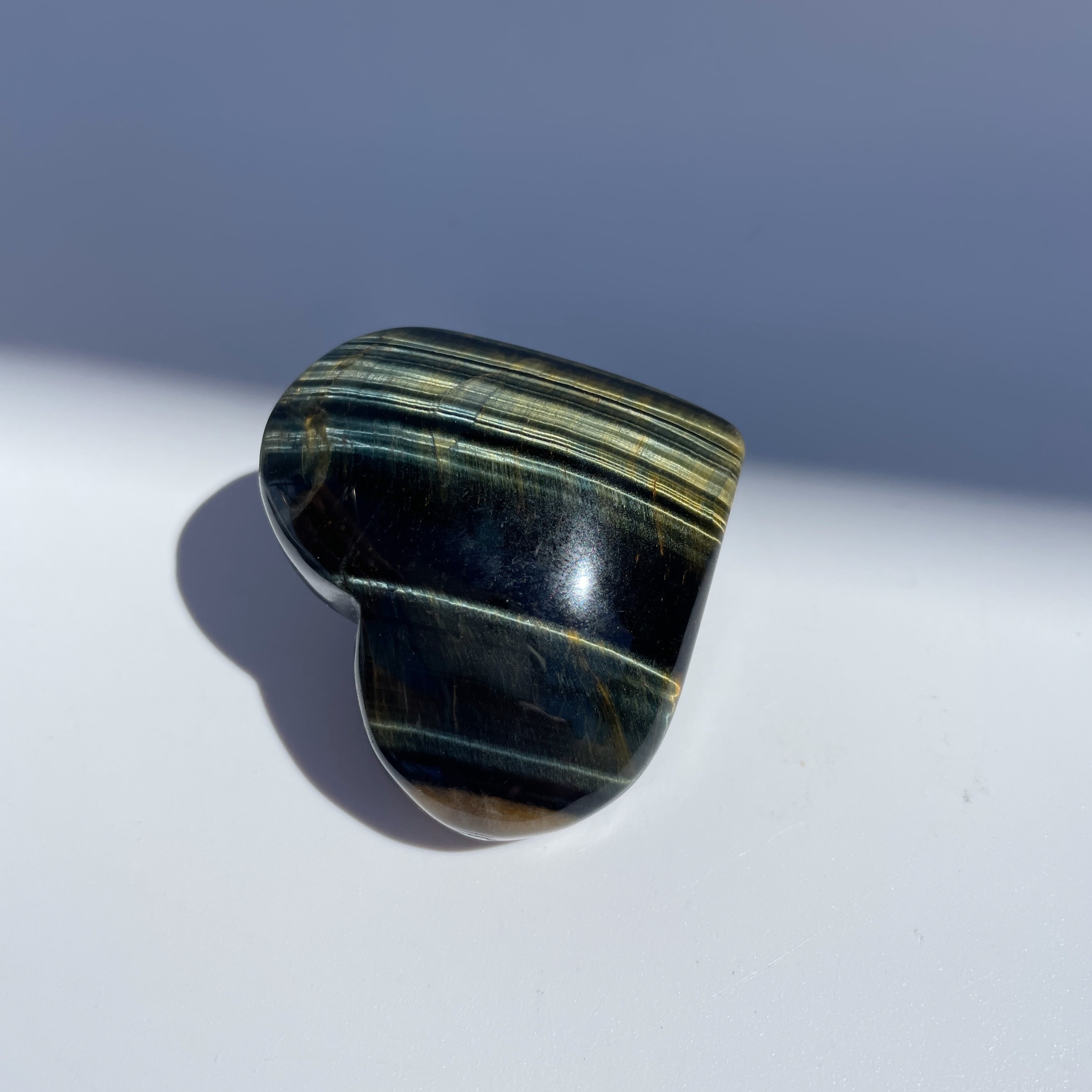 ブルータイガーアイ ハート02◇Blue Tiger's eye◇天然石・鉱物
