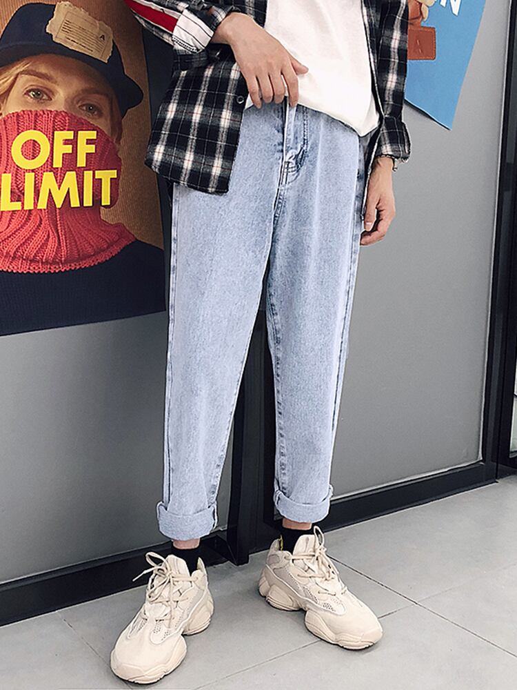 全1色 デニム パンツ ストレート カジュアル 無地 おしゃれ