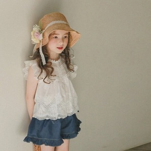 SALEレースデザインフリル袖ベスト