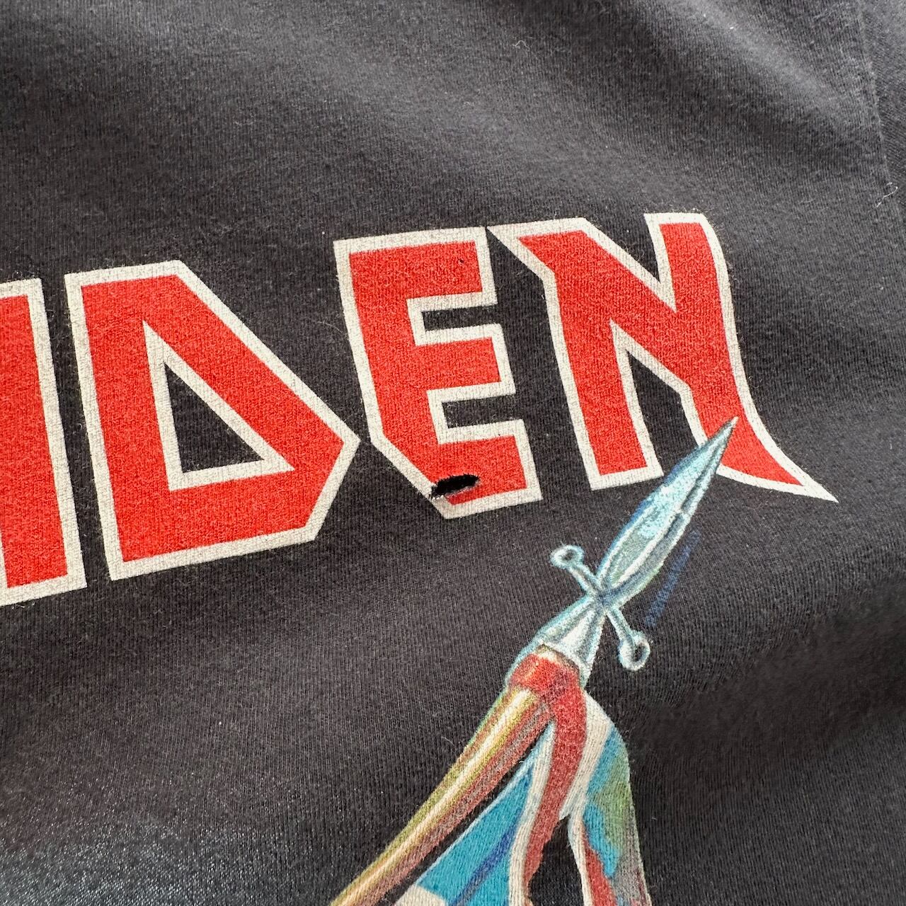 IRON MAIDEN アイアンメイデン バンドTシャツ ダメージ有り 黒 XL 古着
