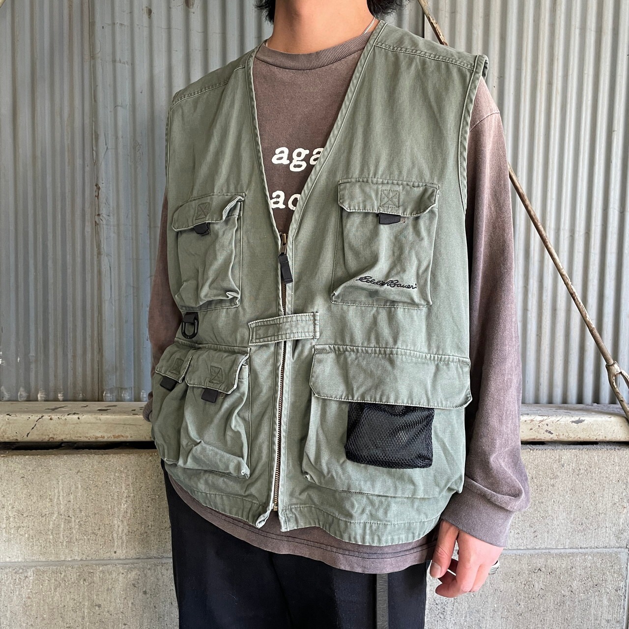 00年代 Eddie Bauer エディーバウアー フィッシングベスト メンズL 