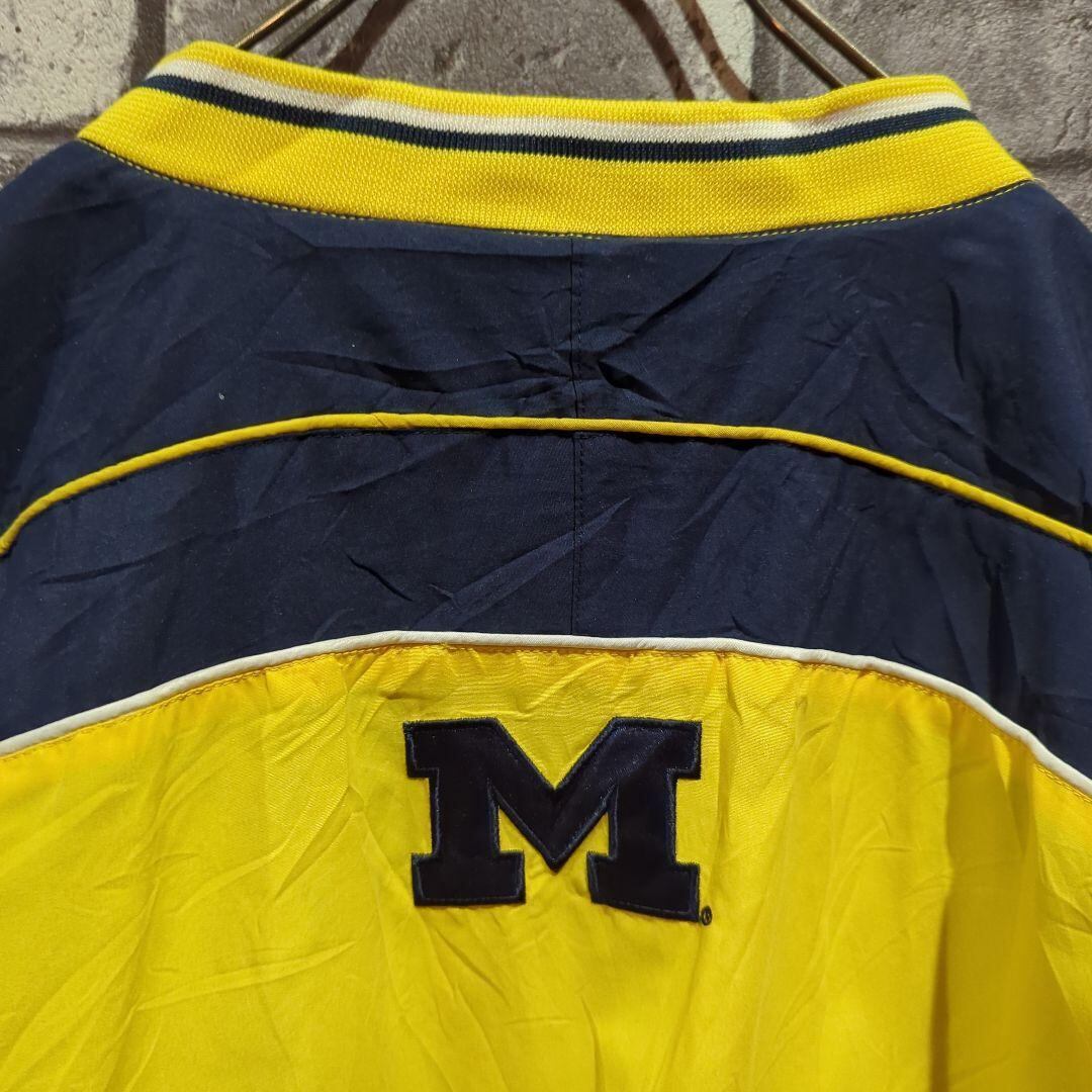 90sミシガン大学ナイロン プルオーバー ジャケット カレッジ 刺繍 3XL ...